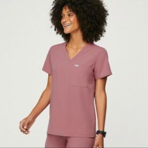 FIGS MAUVE SMALL CATARINA ONE-POCKET SCRUB TOP